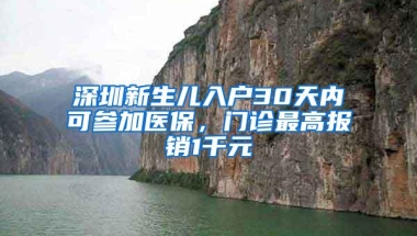 深圳新生儿入户30天内可参加医保，门诊最高报销1千元