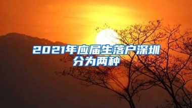 2021年应届生落户深圳分为两种