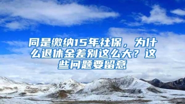 同是缴纳15年社保，为什么退休金差别这么大？这些问题要留意