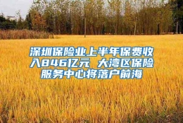 深圳保险业上半年保费收入846亿元 大湾区保险服务中心将落户前海