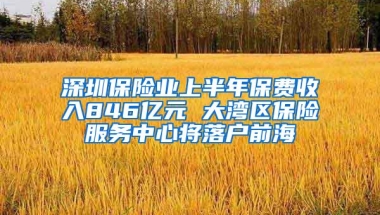 深圳保险业上半年保费收入846亿元 大湾区保险服务中心将落户前海