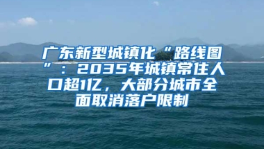 广东新型城镇化“路线图”：2035年城镇常住人口超1亿，大部分城市全面取消落户限制