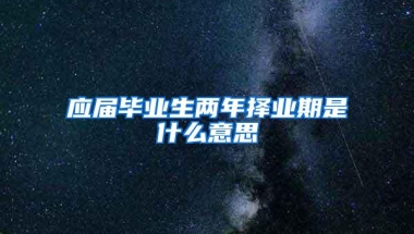 应届毕业生两年择业期是什么意思