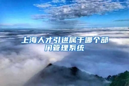 上海人才引进属于哪个部门管理系统