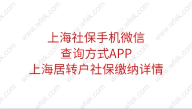 上海社保手机微信查询方式APP,上海居转户社保缴纳详情