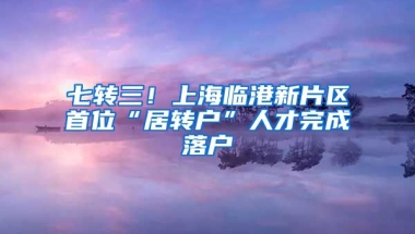 七转三！上海临港新片区首位“居转户”人才完成落户