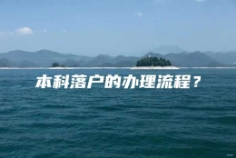 本科落户的办理流程？