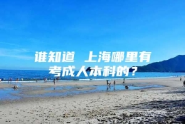 谁知道 上海哪里有考成人本科的？