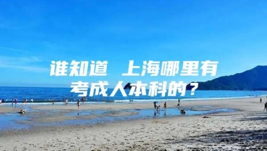 谁知道 上海哪里有考成人本科的？