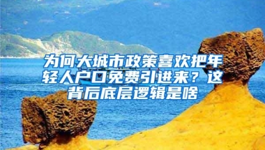 为何大城市政策喜欢把年轻人户口免费引进来？这背后底层逻辑是啥