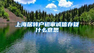 上海居转户初审诚信存疑什么意思