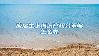 应届生上海落户积分不够怎么办