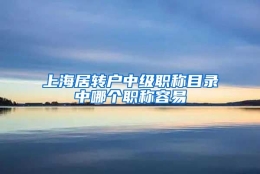 上海居转户中级职称目录中哪个职称容易