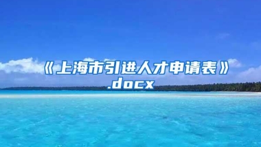 《上海市引进人才申请表》.docx