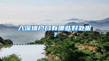 入深圳户口有哪些好处呢？