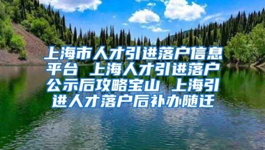 上海市人才引进落户信息平台 上海人才引进落户公示后攻略宝山 上海引进人才落户后补办随迁