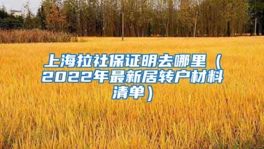 上海拉社保证明去哪里（2022年最新居转户材料清单）