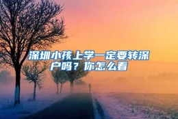 深圳小孩上学一定要转深户吗？你怎么看