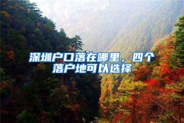 深圳户口落在哪里，四个落户地可以选择