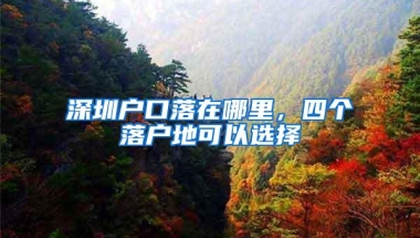 深圳户口落在哪里，四个落户地可以选择