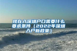 现在入深圳户口需要什么要求条件（2022年深圳入户新政策）