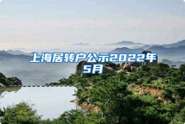 上海居转户公示2022年5月