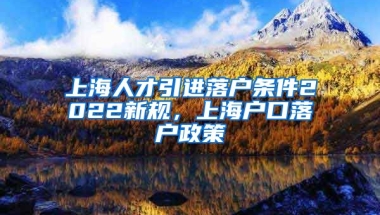 上海人才引进落户条件2022新规，上海户口落户政策