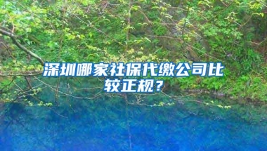 深圳哪家社保代缴公司比较正规？