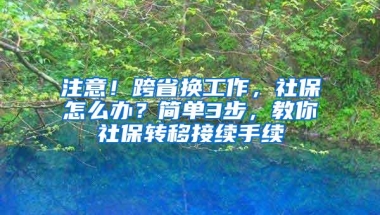 注意！跨省换工作，社保怎么办？简单3步，教你社保转移接续手续