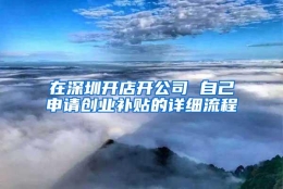 在深圳开店开公司 自己申请创业补贴的详细流程