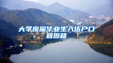 大学应届毕业生入伍户口回原籍