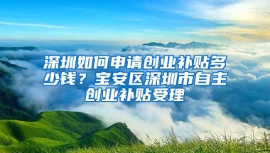 深圳如何申请创业补贴多少钱？宝安区深圳市自主创业补贴受理