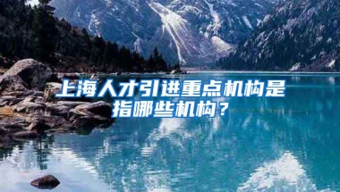 上海人才引进重点机构是指哪些机构？