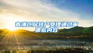 青浦区居转户受理通过审哪些内容