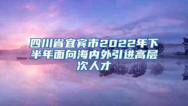 四川省宜宾市2022年下半年面向海内外引进高层次人才