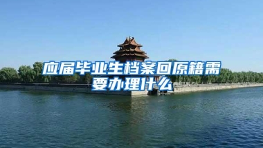 应届毕业生档案回原籍需要办理什么