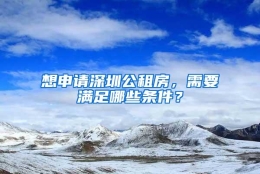 想申请深圳公租房，需要满足哪些条件？