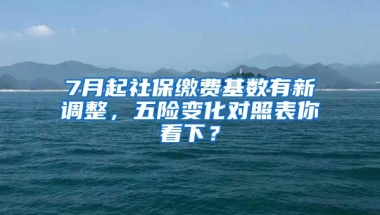 7月起社保缴费基数有新调整，五险变化对照表你看下？