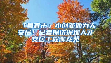 「粤直击」小创新助力大安居！记者探访深圳人才安居工程御龙苑