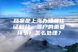 档案是上海办理居住证积分、落户的重要环节！怎么处理？