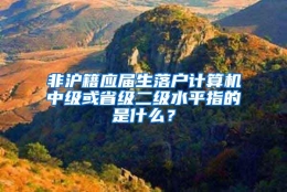 非沪籍应届生落户计算机中级或省级二级水平指的是什么？