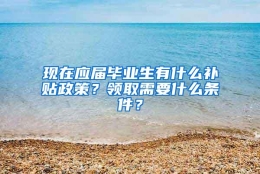 现在应届毕业生有什么补贴政策？领取需要什么条件？