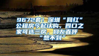 9672套！深圳“网红”公租房今起认购，四口之家可选三房，网友直呼“想不到”