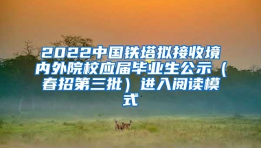 2022中国铁塔拟接收境内外院校应届毕业生公示（春招第三批）进入阅读模式