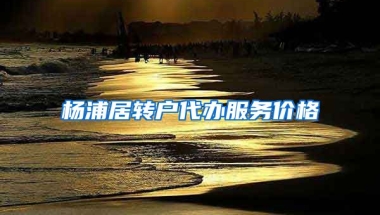 杨浦居转户代办服务价格