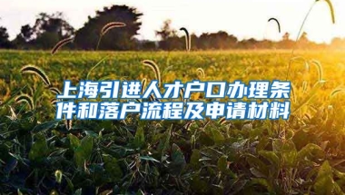 上海引进人才户口办理条件和落户流程及申请材料