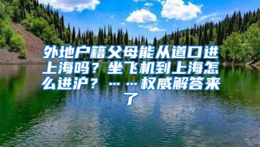 外地户籍父母能从道口进上海吗？坐飞机到上海怎么进沪？……权威解答来了