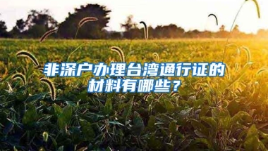 非深户办理台湾通行证的材料有哪些？