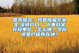 国考报名：我是应届毕业生,没转户口,＂人事档案存放单位＂怎么填？学校还是户籍所在地？