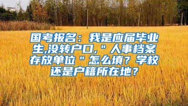 国考报名：我是应届毕业生,没转户口,＂人事档案存放单位＂怎么填？学校还是户籍所在地？